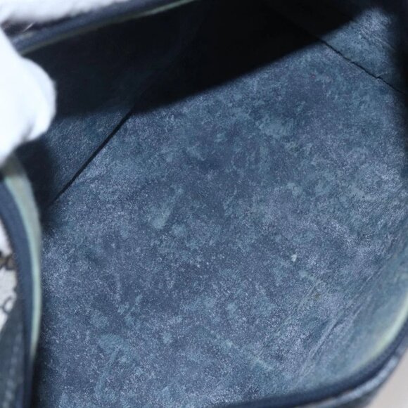 GUCCI GG Supreme Sherry Line Boston Bag PVC Navy Gold 40 3841 Auth 147499 - Picture 11 of 16